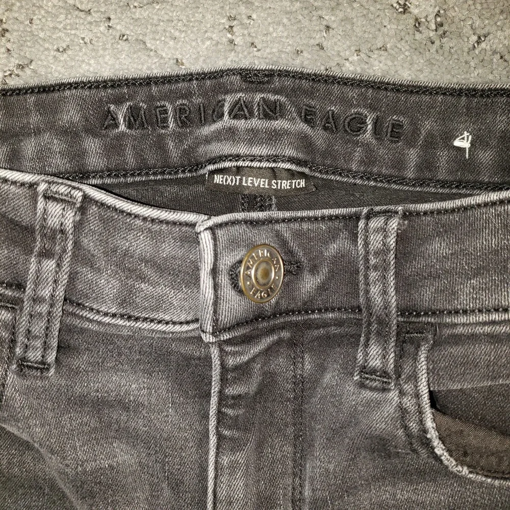 American Eagle Jeans Womens 4 Black Jegging Distressed Next Level‎ Whisker Denim